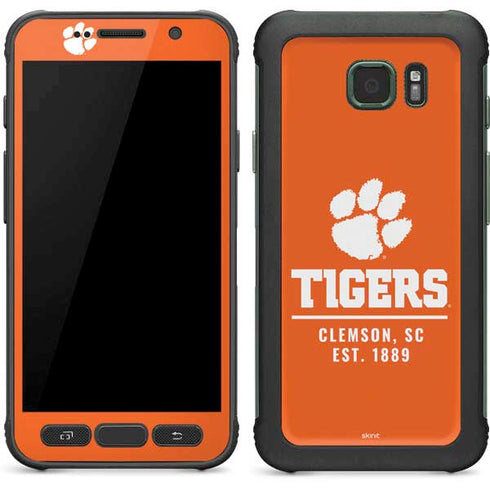 Clemson University Tigers Est 1889 Orange Galaxy S7 Active Skin