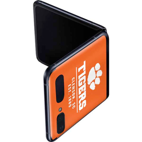 Clemson University Tigers Est 1889 Orange Galaxy Z Flip Skin