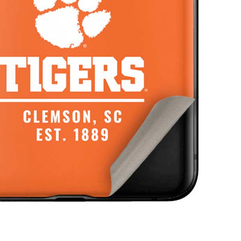 Clemson University Tigers Est 1889 Orange Galaxy Z Flip Skin