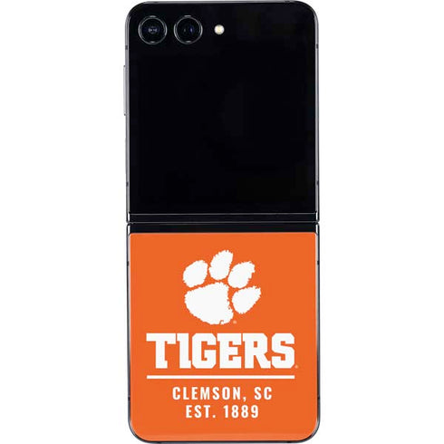 Clemson University Tigers Est 1889 Orange Galaxy Z Flip5 5G Skin