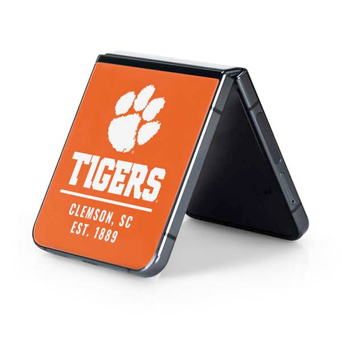 Clemson University Tigers Est 1889 Orange Galaxy Z Flip5 5G Skin