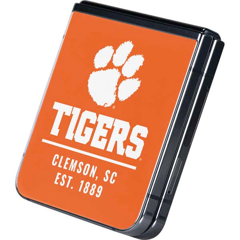 Clemson University Tigers Est 1889 Orange Galaxy Z Flip5 5G Skin