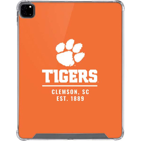Clemson University Tigers Est 1889 Orange iPad Pro 12.9in (2020) Clear Case