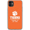 Clemson University Tigers Est 1889 Orange iPhone 11 Clear Case