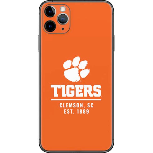 Clemson University Tigers Est 1889 Orange iPhone 11 Pro Max Skin