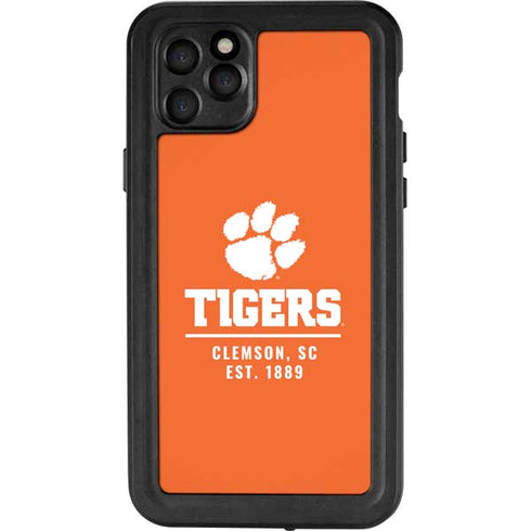 Clemson University Tigers Est 1889 Orange iPhone 11 Pro Max Waterproof Case
