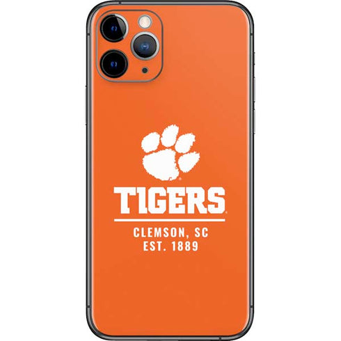 Clemson University Tigers Est 1889 Orange iPhone 11 Pro Skin