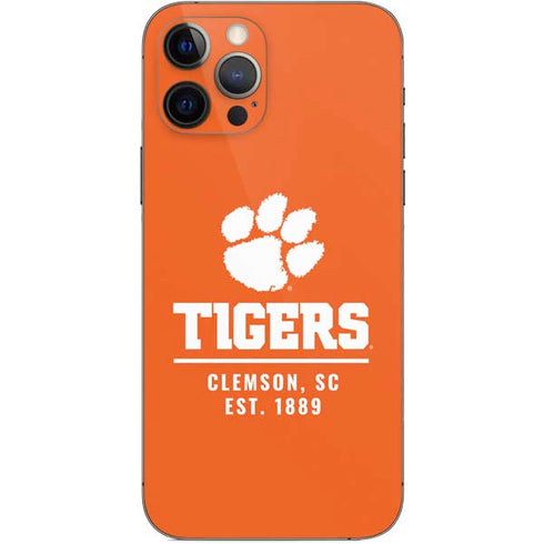 Clemson University Tigers Est 1889 Orange iPhone 12 Pro Skin