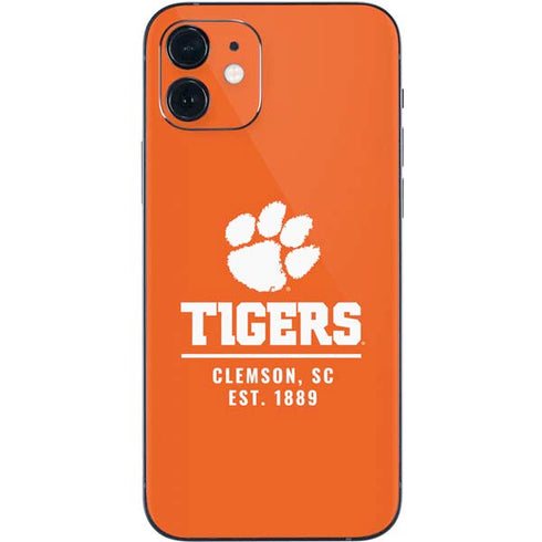 Clemson University Tigers Est 1889 Orange iPhone 12 Skin