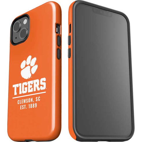 Clemson University Tigers Est 1889 Orange iPhone 15 Impact Case