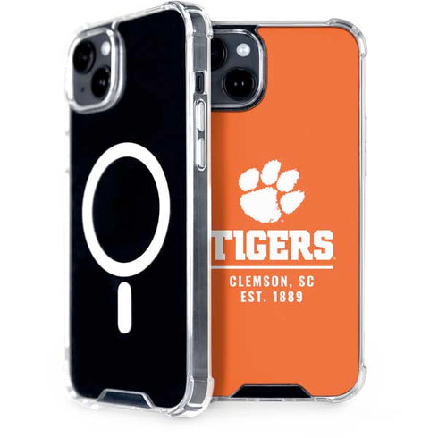 Clemson University Tigers Est 1889 Orange iPhone 15 MagSafe Case