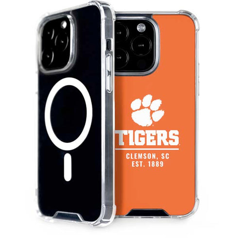 Clemson University Tigers Est 1889 Orange iPhone 15 Pro MagSafe Case