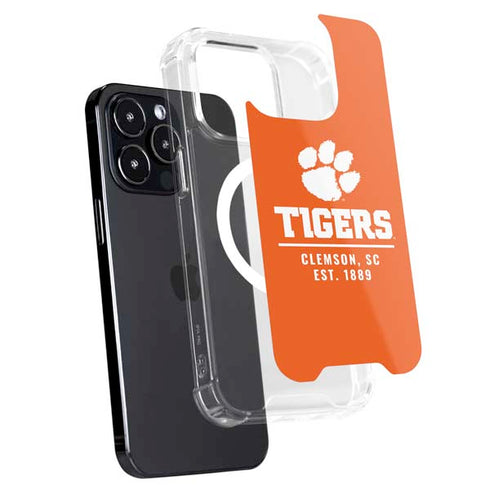 Clemson University Tigers Est 1889 Orange iPhone 15 Pro Max MagSafe Case