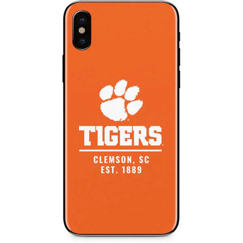 Clemson University Tigers Est 1889 Orange iPhone X Skin