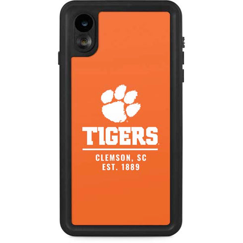 Clemson University Tigers Est 1889 Orange iPhone XR Waterproof Case