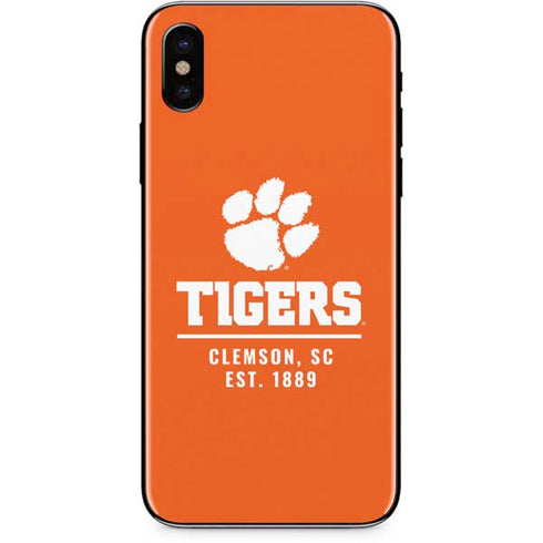 Clemson University Tigers Est 1889 Orange iPhone XS Skin
