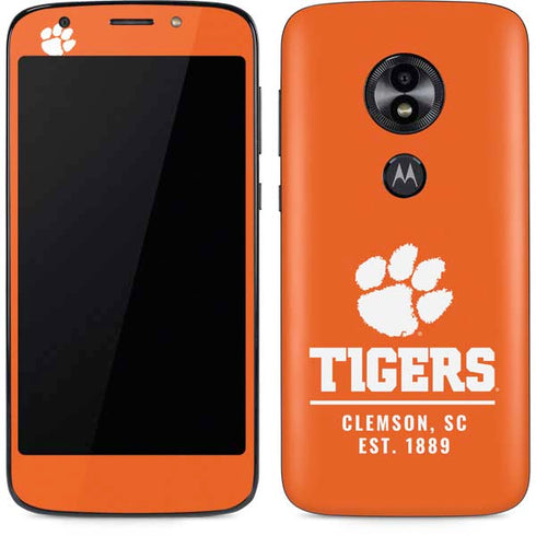 Clemson University Tigers Est 1889 Orange Moto E5 Play Skin