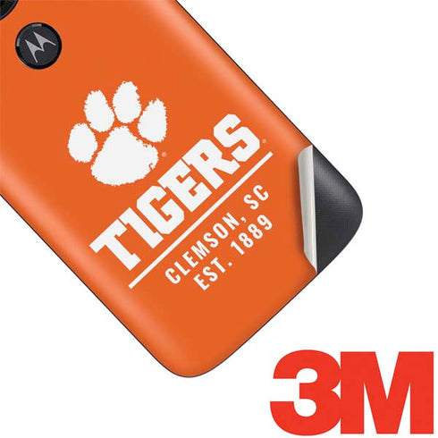 Clemson University Tigers Est 1889 Orange Moto E5 Play Skin