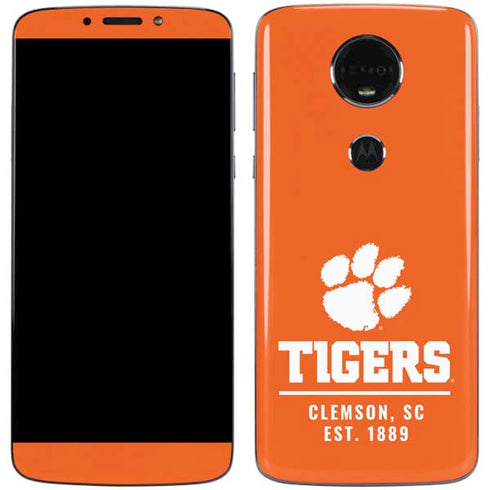 Clemson University Tigers Est 1889 Orange Moto E5 Plus Skin