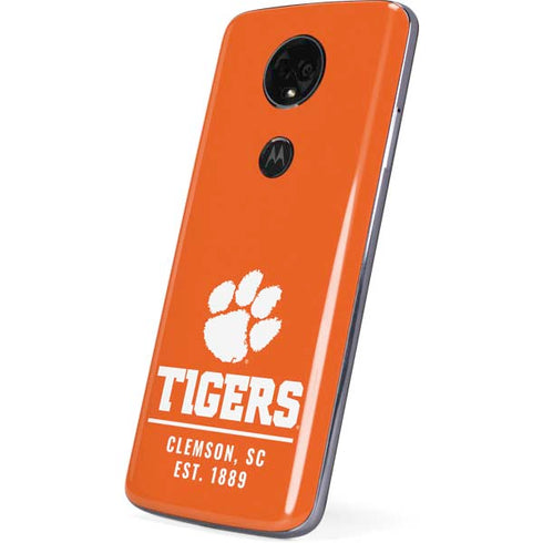 Clemson University Tigers Est 1889 Orange Moto E5 Plus Skin