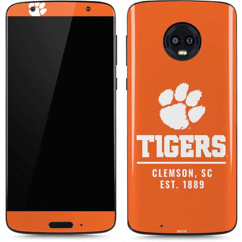 Clemson University Tigers Est 1889 Orange Moto G6 Skin