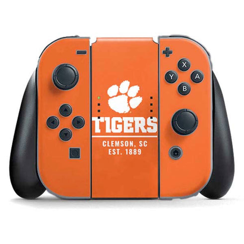Clemson University Tigers Est 1889 Orange Nintendo Switch (2017-2021) Joy-Con Controller Skin