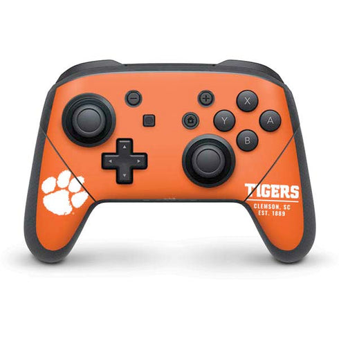 Clemson University Tigers Est 1889 Orange Nintendo Switch Pro Controller Skin