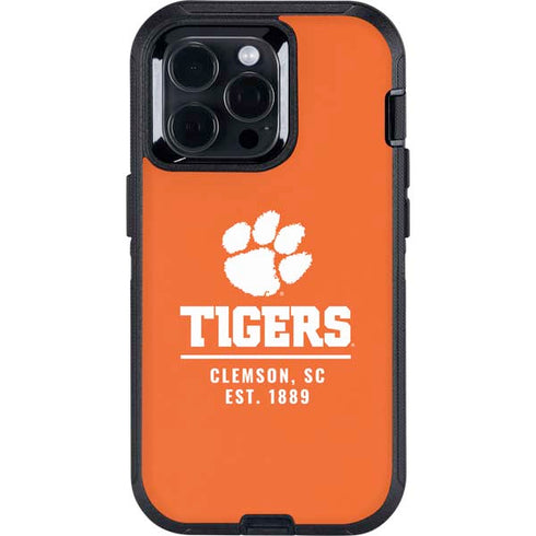 Clemson University Tigers Est 1889 Orange Otterbox Defender iPhone Skin