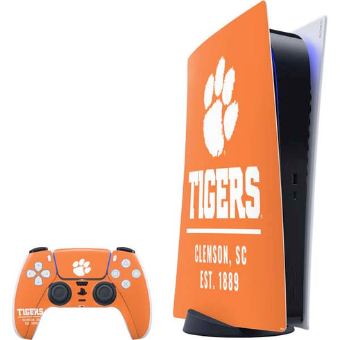 Clemson University Tigers Est 1889 Orange PS5 Digital Edition Bundle Skin