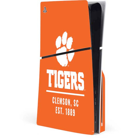 Clemson University Tigers Est 1889 Orange PS5 Slim Disk Console Skin
