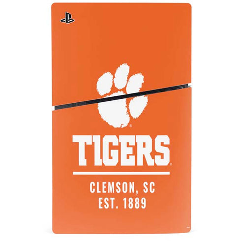 Clemson University Tigers Est 1889 Orange PS5 Slim Digital Edition Console Skin