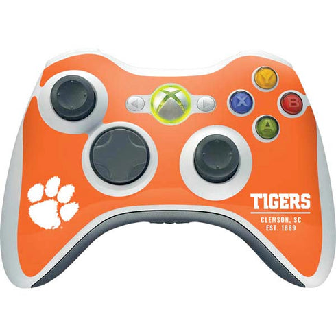 Clemson University Tigers Est 1889 Orange Xbox 360 Wireless Controller Skin