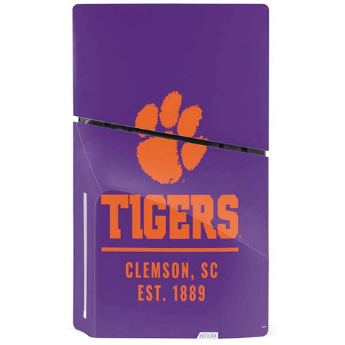 Clemson University Tigers Est 1889 PS5 Slim Disk Console Skin