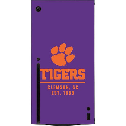 Clemson University Tigers Est 1889 Xbox Series X Console Skin
