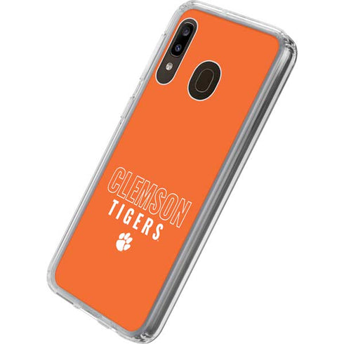 Clemson University Tigers Logo Galaxy A20 Clear Case