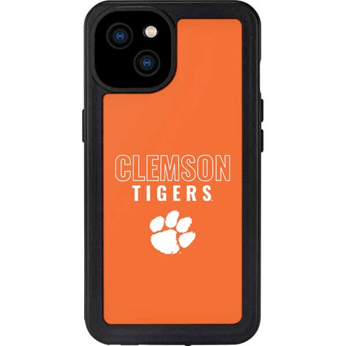 Clemson University Tigers Logo iPhone 15 Plus Waterproof Case