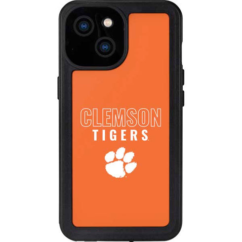 Clemson University Tigers Logo iPhone 15 Waterproof Case