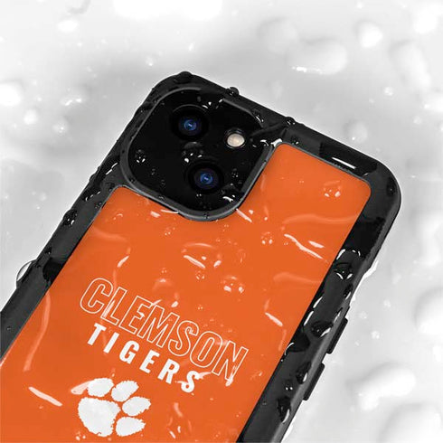 Clemson University Tigers Logo iPhone 15 Waterproof Case