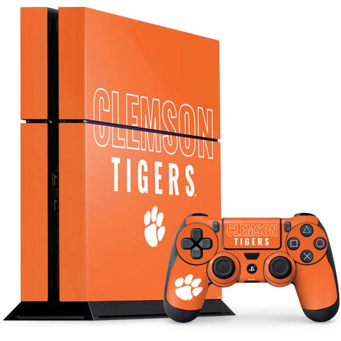 Clemson University Tigers Logo PS4 Console and Controller Bundle Skin