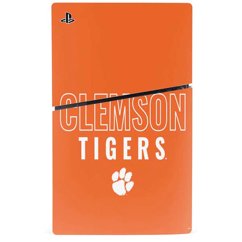 Clemson University Tigers Logo PS5 Slim Disk Bundle Skin
