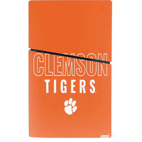 Clemson University Tigers Logo PS5 Slim Digital Edition Bundle Skin