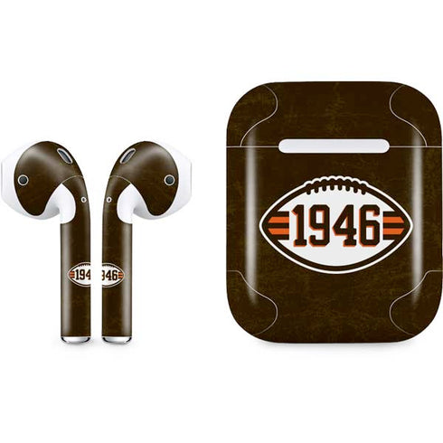 NFL Cleveland Browns Alternate Distressed Apple AirPods Skin