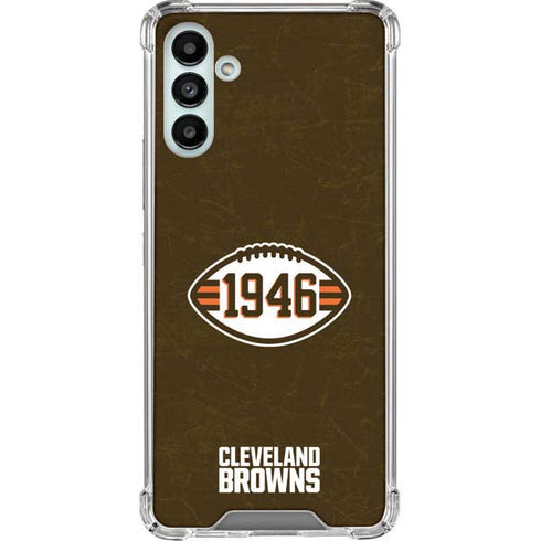 NFL Cleveland Browns Alternate Distressed Galaxy A13 5G Clear Case