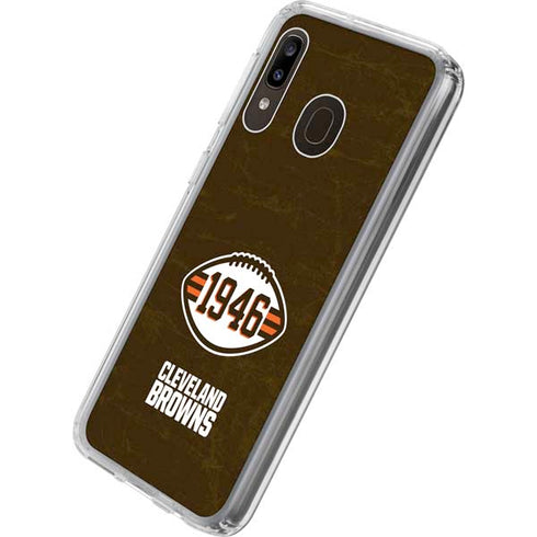 NFL Cleveland Browns Alternate Distressed Galaxy A20 Clear Case