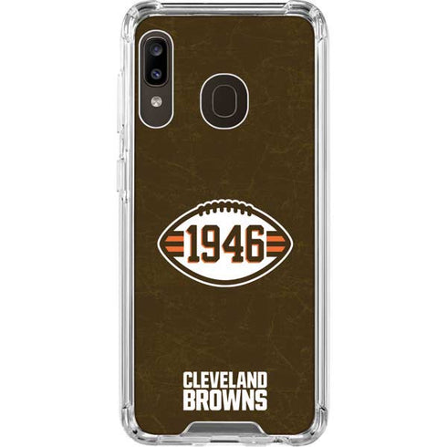 NFL Cleveland Browns Alternate Distressed Galaxy A30 Clear Case
