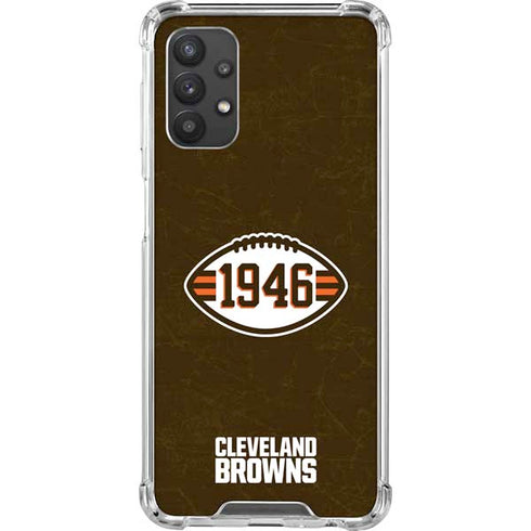 NFL Cleveland Browns Alternate Distressed Galaxy A32 5G Clear Case