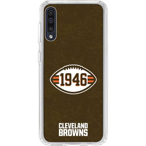 NFL Cleveland Browns Alternate Distressed Galaxy A50 Clear Case
