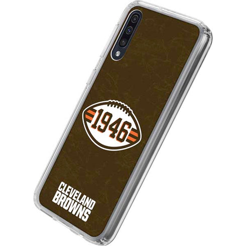 NFL Cleveland Browns Alternate Distressed Galaxy A50 Clear Case