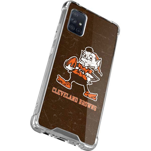 NFL Cleveland Browns Alternate Distressed Galaxy A51 5G Clear Case
