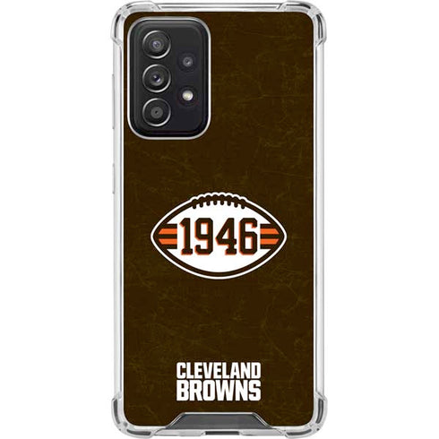 NFL Cleveland Browns Alternate Distressed Galaxy A52 5G Clear Case